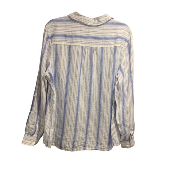 Charter Club Womens Nautical Striped Coastal Button Up Tunic Top XL Beach Resort - Picture 4 of 5